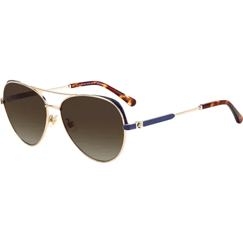 Gold/Brown Green Shaded Sunglasses , female, Sizes: 59 MM - Kate Spade - Modalova