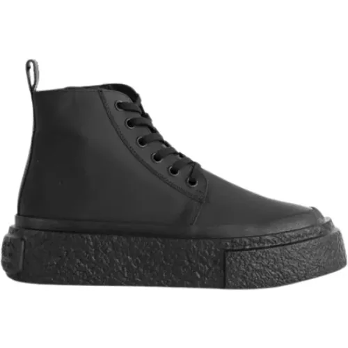 Leather Lace-Up Sneakers Ankle Height , female, Sizes: 6 UK, 7 1/2 UK, 8 UK, 9 UK, 10 UK, 7 UK - MM6 Maison Margiela - Modalova