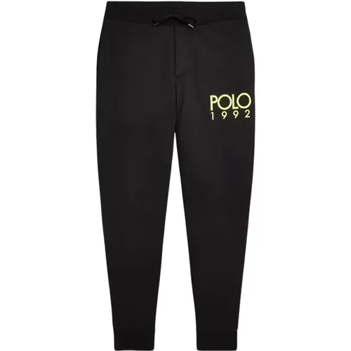 Sweatpants, male, , Size: L sweatpants with green logo - Ralph Lauren - Modalova