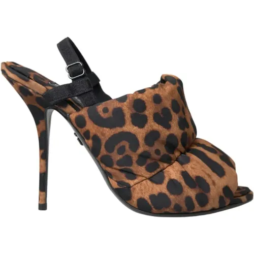 Leopard Slingback Heels Sandalen Schuhe - Dolce & Gabbana - Modalova