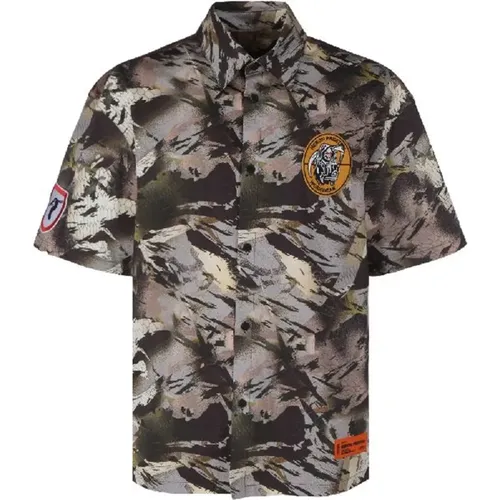 Camouflage Popline Shirt , male, Sizes: L - Heron Preston - Modalova