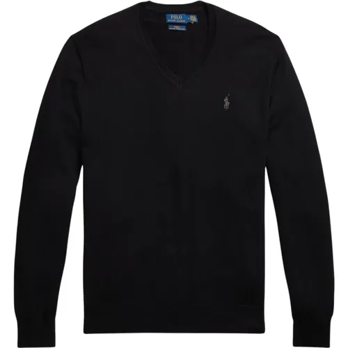 Slim-Fit Washable Wool V-Neck Sweater , male, Sizes: 2XL, S, XL, L - Polo Ralph Lauren - Modalova