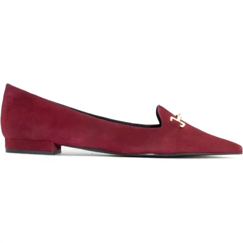 Bordeaux Suede Loafer mit Metall Horsebit , Damen, Größe: 37 1/2 EU - Roberto Festa - Modalova