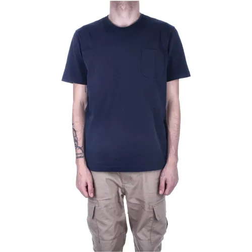 Blaues Baumwoll-T-Shirt mit Vordertasche , Herren, Größe: 2XL - Aspesi - Modalova