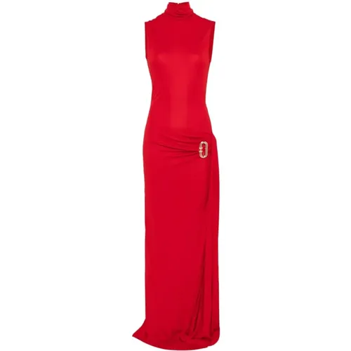 Rotes Drapiertes Hochgeschlossenes Kleid - Casablanca - Modalova