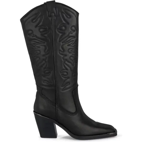 Block heel embroidered boot , female, Sizes: 5 UK, 4 UK, 7 UK, 3 UK, 2 UK, 6 UK, 8 UK - Alma en Pena - Modalova