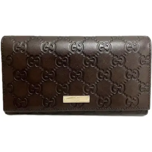 Pre-owned Wallets, female, , Size: ONE SIZE Pre-owned Leather wallets - Gucci Vintage - Modalova