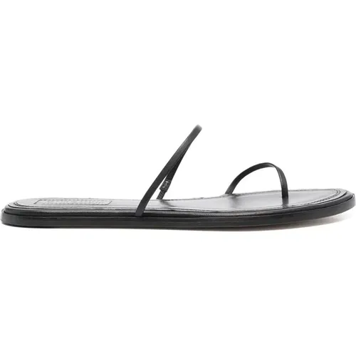 Sliders, female, , Size: 10 US Leather Shoes with Leather Sole - Armarium - Modalova