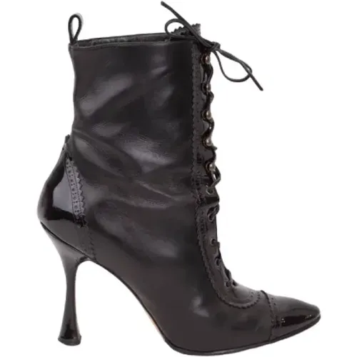 Pre-owned Leather boots , female, Sizes: 6 UK - Manolo Blahnik Pre-owned - Modalova