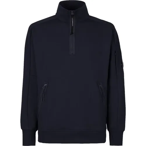 Diagonal Raised Fleece Stehkragen Sweatshirt , Herren, Größe: XL - C.P. Company - Modalova