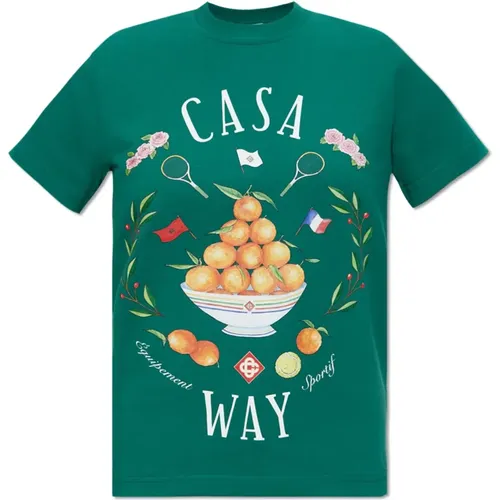 Bedrucktes T-Shirt , Damen, Größe: L - Casablanca - Modalova