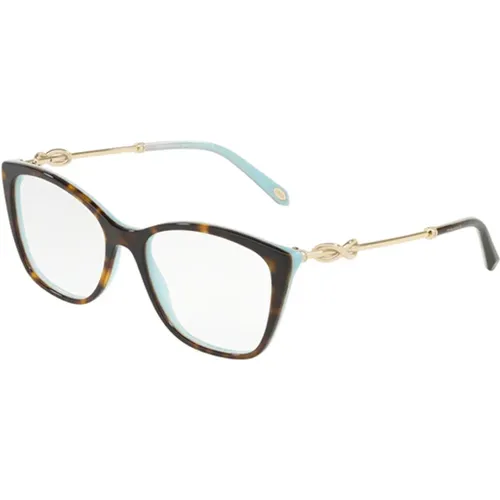 Glasses, female, , Size: 54 MM Havana Turquoise Eyewear Frames - Tiffany - Modalova