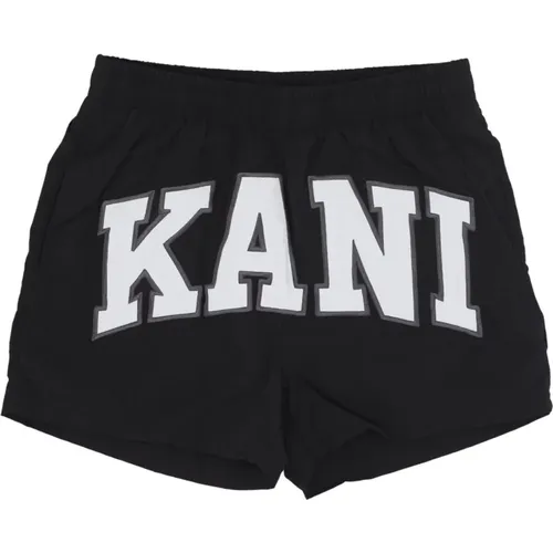 Schwarze/Weiße Badeshorts mit Mesh-Unterwäsche , Herren, Größe: 2XL - Karl Kani - Modalova