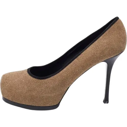 Pre-owned Pumps, female, , Size: 11 US Pre-owned Suede heels - Yves Saint Laurent Vintage - Modalova