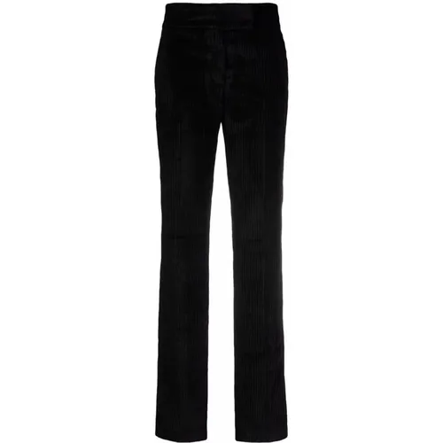 Slim-fit Trousers, female, , Size: XS Rib Details Casual Pants - Fabiana Filippi - Modalova
