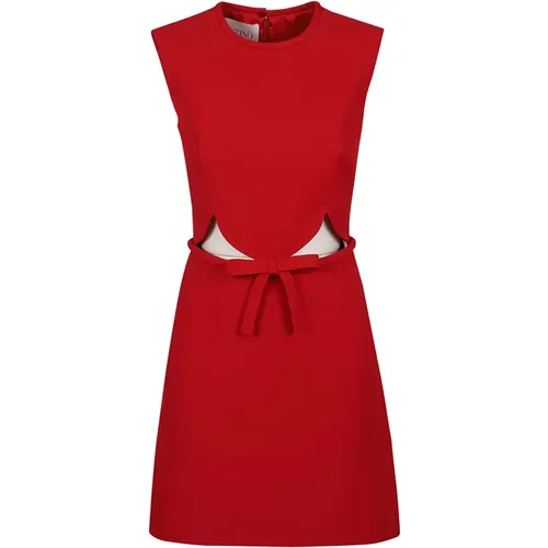 Rotes Crepe Couture Solid Kleid - Valentino Garavani - Modalova