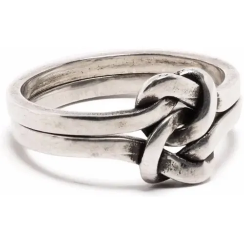 Rings, male, , Size: ONE SIZE Silver Ring 8142 - Saint Laurent - Modalova