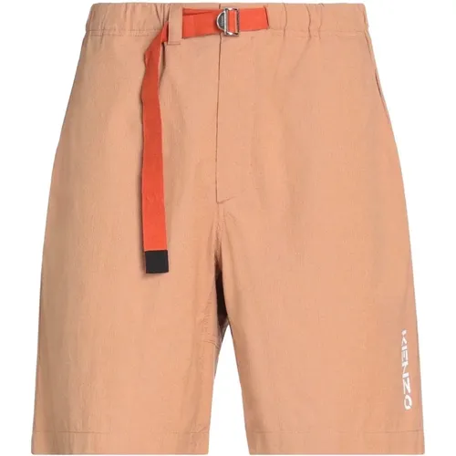 Braune Baumwollshorts mit Logodetail , Herren, Größe: S - Kenzo - Modalova