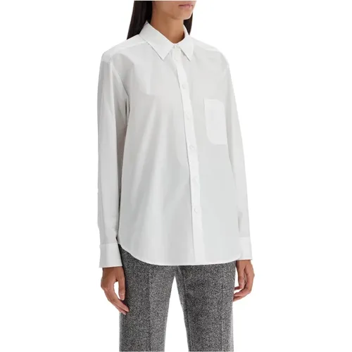 Classic Cotton Shirt with Embroidered Pocket , female, Sizes: S - Blazé Milano - Modalova