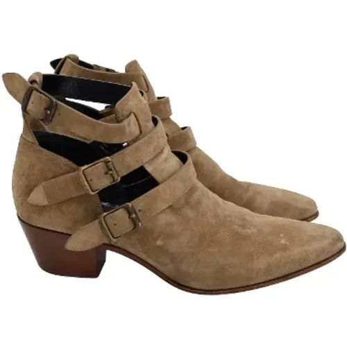 Pre-owned Suede boots , female, Sizes: 7 UK - Saint Laurent Vintage - Modalova