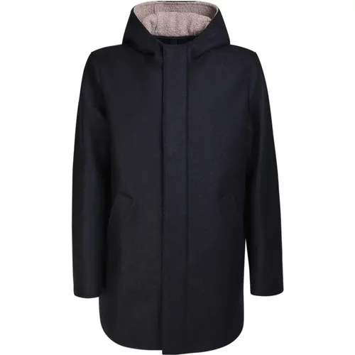 Parkas, male, , Size: L Wool Hooded Coat Aw24 - Harris Wharf London - Modalova