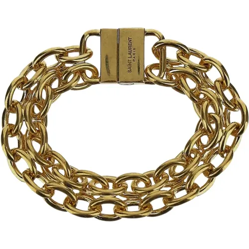 Messing Goldfarbenes Armband , Damen, Größe: S - Saint Laurent - Modalova