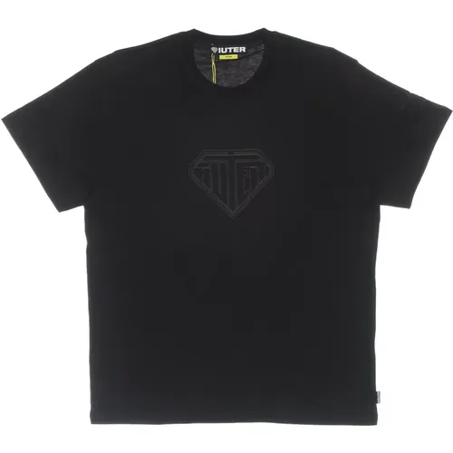 Schwarzes Logo Tee Kurzarm T-shirt , Herren, Größe: S - IUTER - Modalova