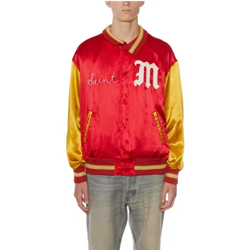 Bomber Jackets, male, , Size: L Embroidered Varsity Bomber Jacket - ©Saint M×××××× - Modalova