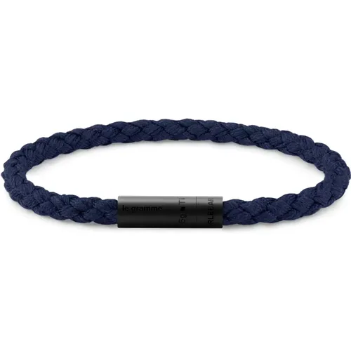 Bracelets, unisex, , Size: S Navy Nato Cable Bracelet - Le Gramme - Modalova