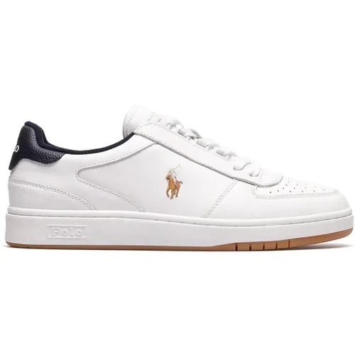 Weiße Court Sneakers mit Memory Foam Einlegesohlen , Herren, Größe: 37 EU - Ralph Lauren - Modalova