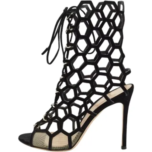 Pre-owned Sandals, female, , Size: 7 US Pre-owned Mesh sandals - Gianvito Rossi Pre-owned - Modalova