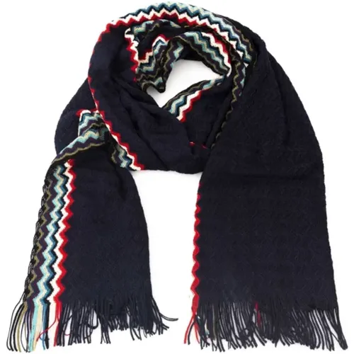 Winter Scarves, male, , Size: ONE SIZE Geometric Fringed Scarf - Missoni - Modalova