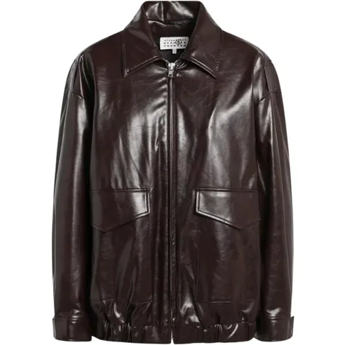 Light Jackets, female, , Size: S Viscoe-Rayon Coat - MM6 Maison Margiela - Modalova