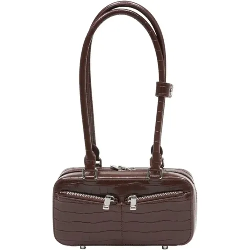 Shoulder Bags, female, , Size: ONE SIZE Croc Leather Mini Shoulder Bag - Self Portrait - Modalova