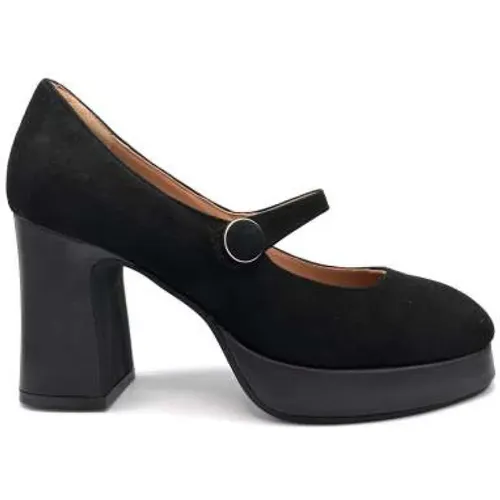 Suede Mary Jane with Leather Covered Heel and Platform , female, Sizes: 2 UK, 7 UK, 4 UK, 6 UK - Roberto Festa - Modalova