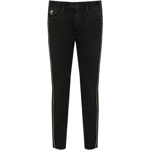 Schwarze Skinny Jeans mit Gold Details - One Teaspoon - Modalova