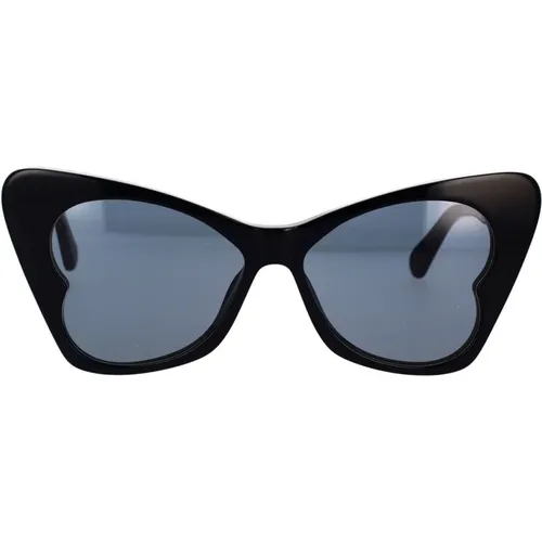 Schwarze Schmetterlingssonnenbrille mit rauchigen Gläsern - Stella Mccartney - Modalova