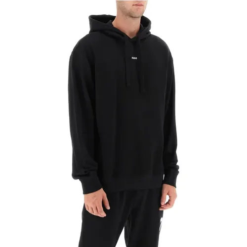 Baumwoll-French-Terry-Hoodie mit Logo , Herren, Größe: M - Hugo Boss - Modalova