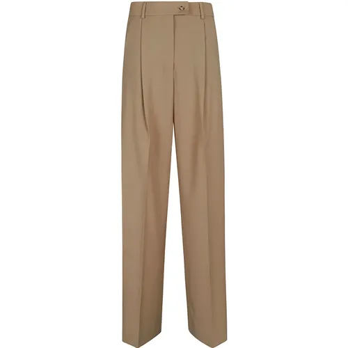 Wool Trousers Nude & Neutrals , female, Sizes: 4XS, XS - Max Mara - Modalova