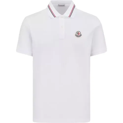 Tricolour Trim Logo Patch Polo Shirt , Herren, Größe: 3XL - Moncler - Modalova