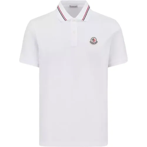 Tricolour Trim Logo Patch Polo Shirt , Herren, Größe: XL - Moncler - Modalova