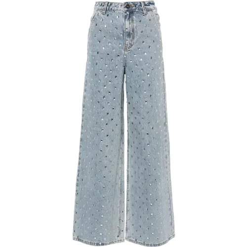 Rhinestone Wide-Leg Jeans , Damen, Größe: W26 - Self Portrait - Modalova