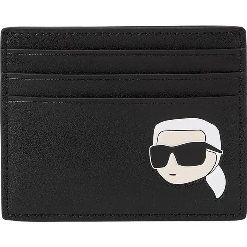 Wallets & Cardholders, female, , Size: ONE SIZE Cardholder Ikonik 2.0 Leather - Karl Lagerfeld - Modalova