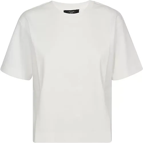 Klassisches Weißes Baumwoll-T-Shirt , Damen, Größe: XL - Max Mara Weekend - Modalova