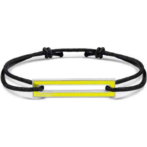 Bracelets, unisex, , Size: ONE SIZE Yellow Lacquered Cord Bracelet - Le Gramme - Modalova