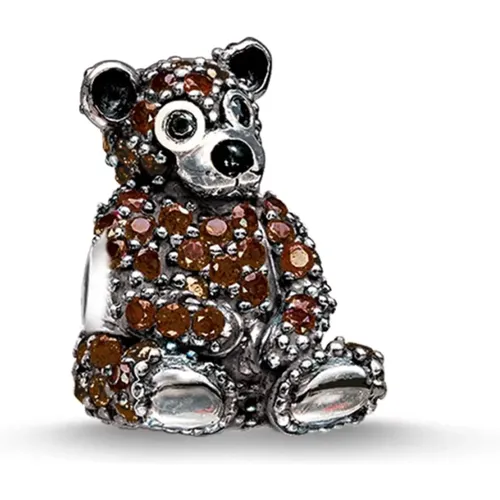 Jewellery, male, , Size: ONE SIZE Bear Bead Silver Brown Accent - Thomas Sabo - Modalova