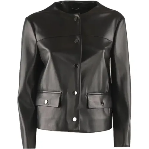 Eco Lederjacke Acaico Stil , Damen, Größe: M - Pennyblack - Modalova