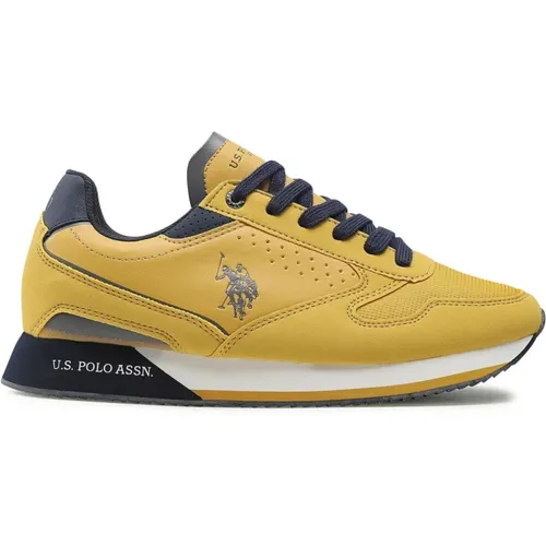Gelbe Sneakers mit Aufdruck , Herren, Größe: 40 EU - U.s. Polo Assn. - Modalova