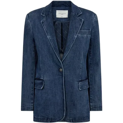 Denim Jean Blazer Stylish Jacket , female, Sizes: L, M - Copenhagen Muse - Modalova