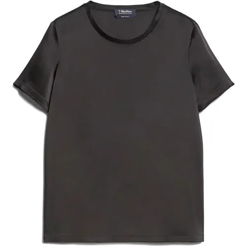 Schwarzes Seiden-T-Shirt Eleganter Stil , Damen, Größe: 2XS - Max Mara - Modalova